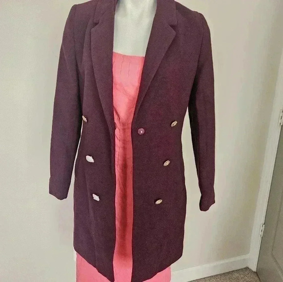 BooHoo Petite Kara Double Breasted Military Duster Size 6 - Picture 9 of 15